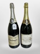 A magnum bottle of Millennium Bollinger special cuvée champagne,