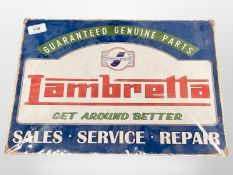 A metal Lambretta sign 41.