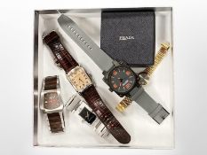 A collection of watches to include Kenneth Cole, Emporio Armani etc,