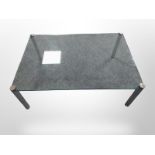 A Danish Illums Bolighus EJ 3000 Garfa glass and chrome rectangular coffee table,