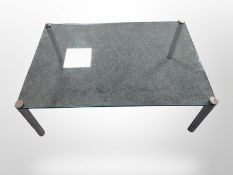 A Danish Illums Bolighus EJ 3000 Garfa glass and chrome rectangular coffee table,