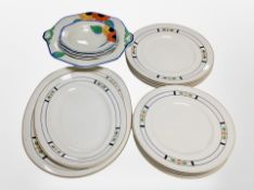 A group of dinner plates, including Grindley and Co., Konny Kraft, etc.