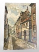 Danish School : Street scene, oil on canvas,