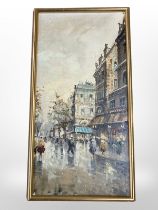 Continental School : Parisian Street, oil on canvas,