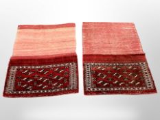 A pair of Yomut cheval bag faces,