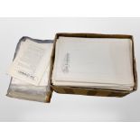 A box of a large quantity of indenture papers and legal documents.
