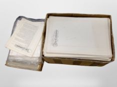 A box of a large quantity of indenture papers and legal documents.