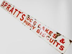 A Wood and Penfold Ltd enamel advertising sign : 'Spratt's Dog Cakes and Puppy Biscuits',