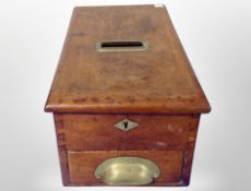 A Victorian mahogany cash drawer.