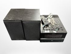 A Sony Micro HiFi component system CNT-BX7DBI, with speakers and remote.
