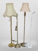 Four contemporary standard lamps.