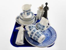 20 pieces of Royal Tuscan tea china, together with two further blue and white plates,