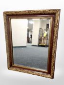 An early-20th century gilt bevelled mirror, width 73cm.