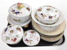 Five Royal Worcester Evesham lidded bowls,