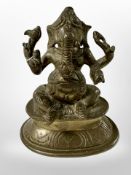 A brass figure of Ganesh, height 9cm.