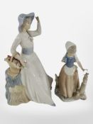 A Nao figure of a lady, and a further Spanish figurine.