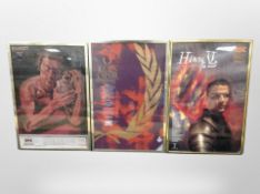 Three framed Royal Shakespeare Company posters, each 79cm x 54cm.