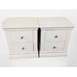 A pair of contemporary two-drawer bedside chests, width 53cm.