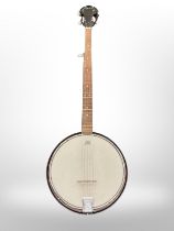 An Ozark banjo in soft carry case