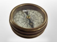 A reproduction Stanley of London pocket compass, 1885.