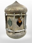 A Moorish brass lantern, height 39cm.