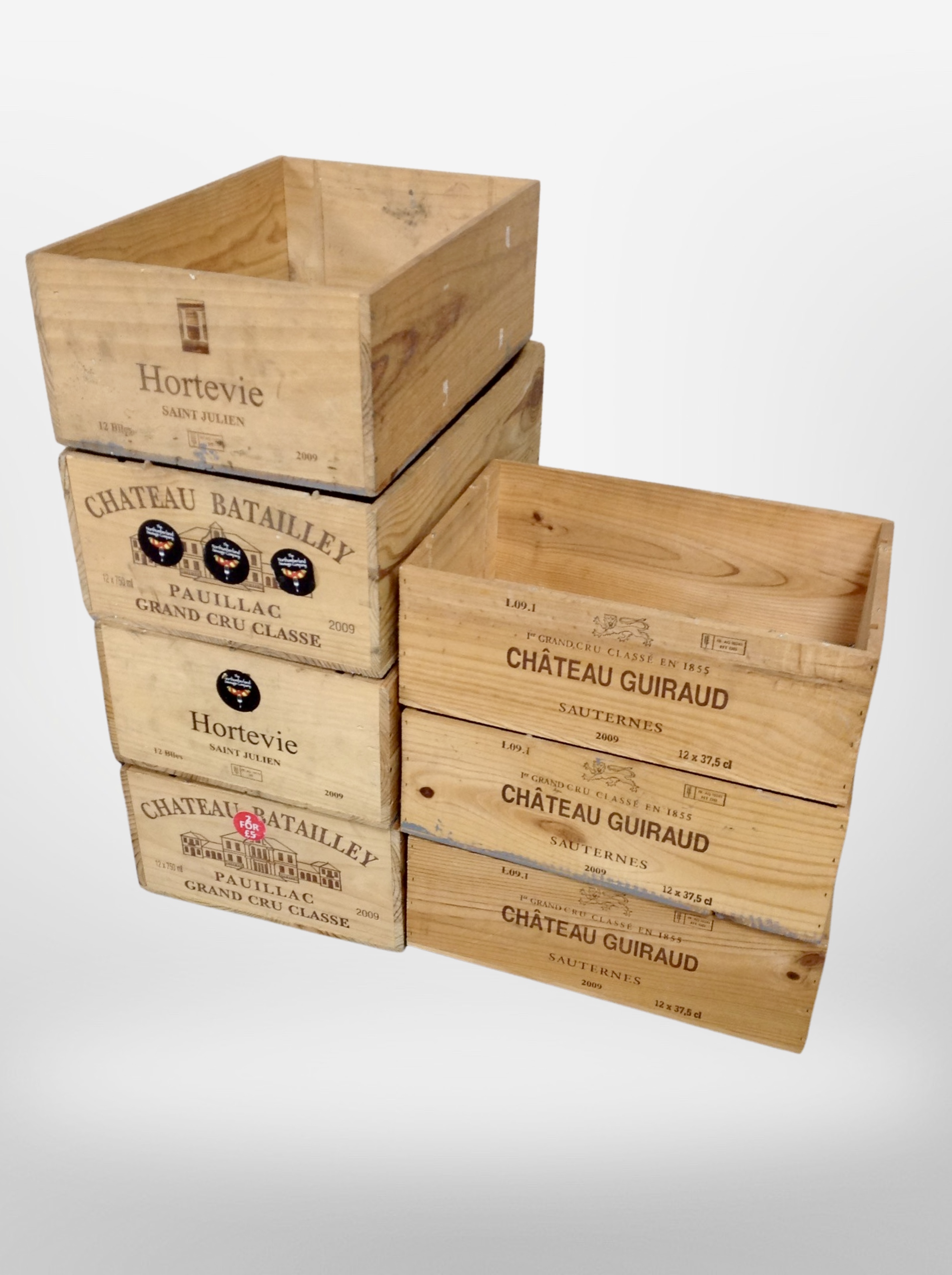 A group of wine crates.