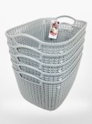 Five new Curver laundry baskets, width 39cm.