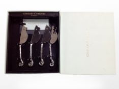 A set of 4 Culinary Concepts cheese knives in the form of mice, boxed.