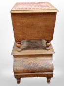 Two Victorian mahogany commode stools