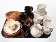 A Royal Doulton Berkshire part tea set, together with several pieces of glazed earthenware,