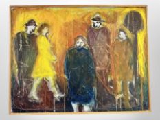 Danish School : Abstract study of figures, oil on canvas, 66cm x 51cm.