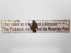 A MacNiven and Cameron of Edinburgh enamel advertising sign : 'They come as a boon and a blessing