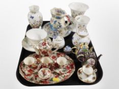 A Royal Ashmore miniature tea for two, together with other ceramics including masons jug and plate,