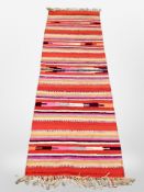 A striped flat weave Kilim runner,