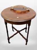 A late Victorian mahogany and satinwood inlaid circular occasional table,