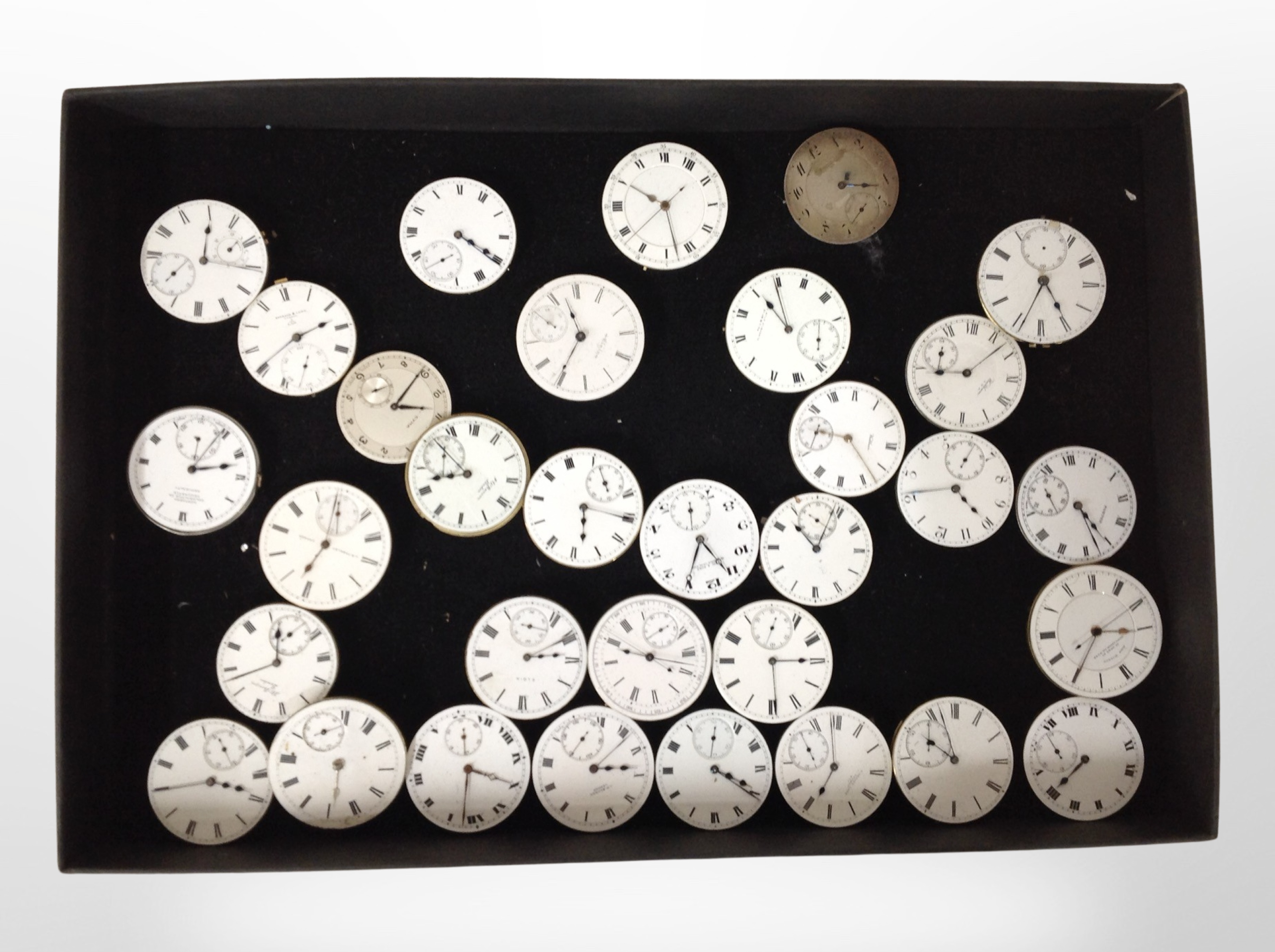 A collection of good quality pocket watch movements, all removed from 18ct gold watch cases,