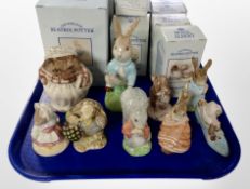 Nine Royal Albert Beatrix Potter figures, boxed.