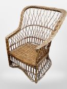 A wicker chair