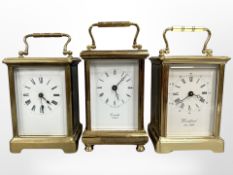 A French brass-cased carriage timepiece,
