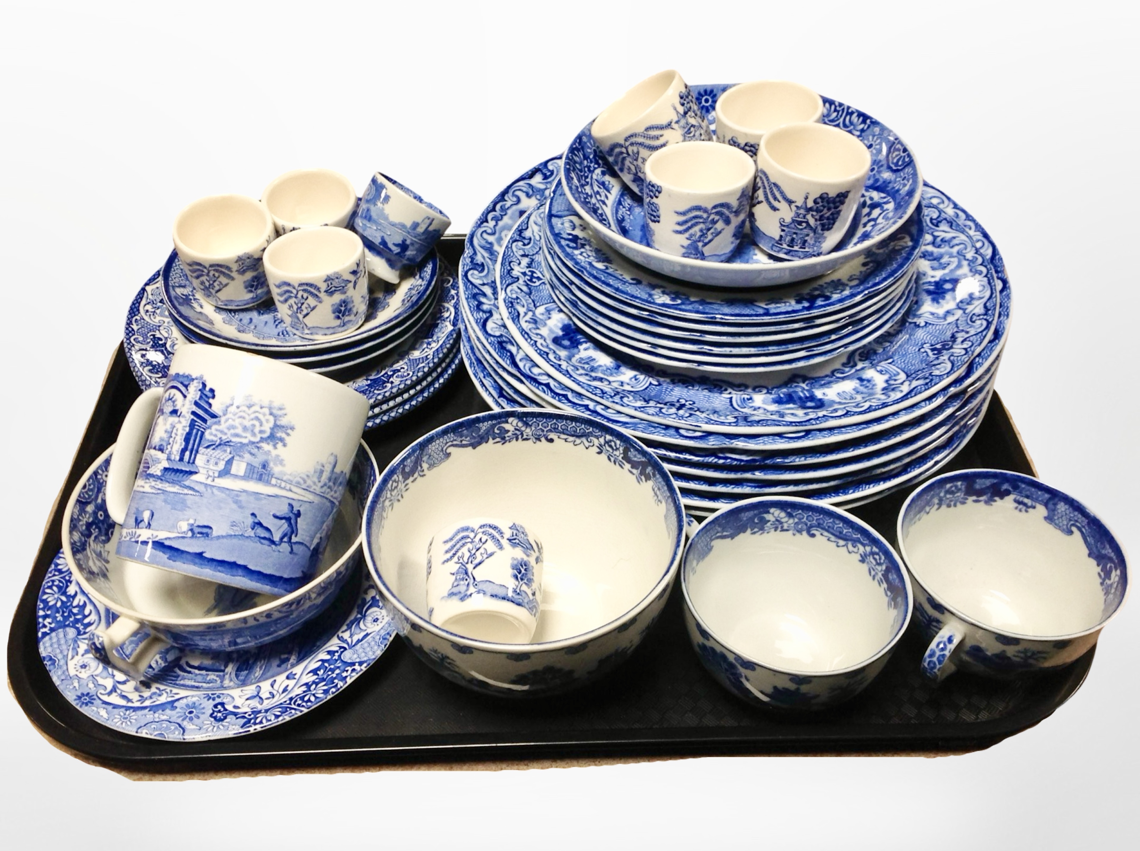 A collection of Copeland Spode Italian blue and white tea and dinner wares.