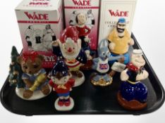 Seven Wade Popeye figures, boxed.