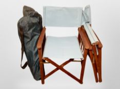 Two folding garden armchairs