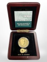 Mint of Norway - Nelson Mandela 1/2 oz 24ct gold proof coin, limited no.