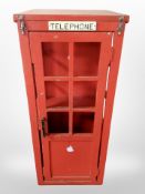 A painted telephone box cabinet,