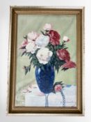 Danish School : Still life flowers in a vase, oil on canvas,