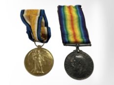 A WWI medal pair named to 1740 Dvr. R Lackie R.A.