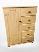 A pair of pine effect linen chests,