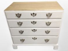A George III painted oak four drawer chest,