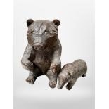 Two Black Forest carved wooden bears, tallest 11cm.