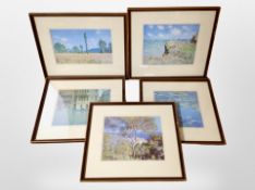 Five colour prints after Claude Monet.